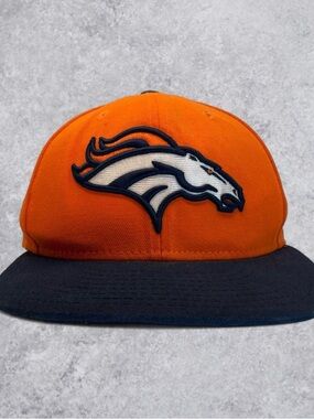 Denver Broncos Orange Blue New Era 59FIFTY Fitted Hat Size 7 1/8 NFL